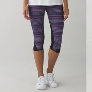 lululemon Vent It Out Crop "Space Dye Twist Ultra Violet Multi / Naval Blue